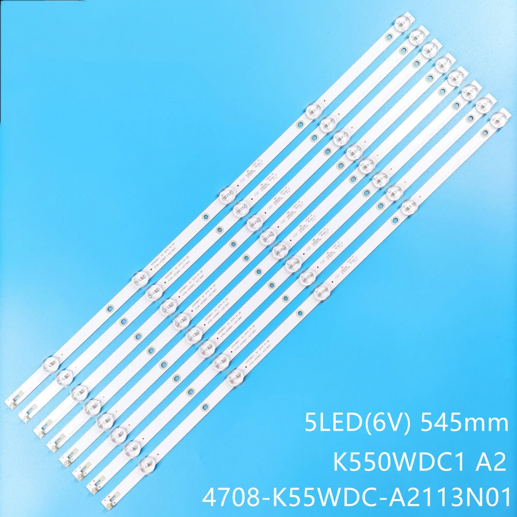Светильник ная световая панель для K550WDC1 A2 светодиодный s 4708-K55WDC-A2113N01 55U5855E 55PUF6022 55PUF6092 U55S870VKE STV-LC55LT0010F T55K05, 8 шт.
