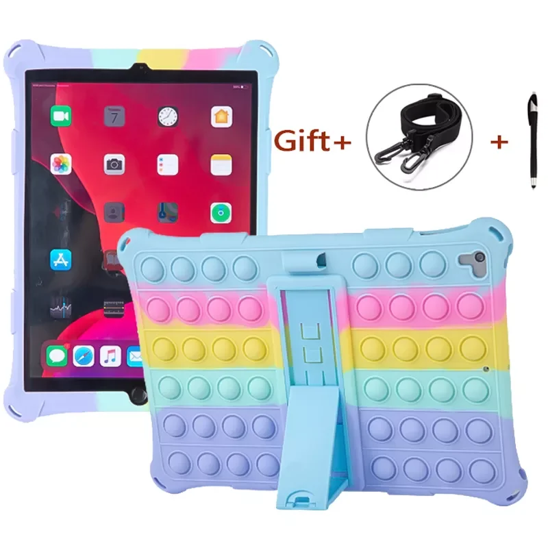 

Hot Push Bubble Fidget Toy Silicone Tablet Case for IPad Air1 2 9.7"A1566/A1567/A1474/A1475/A1476 Kids Pop Pop Soft Cover Funda