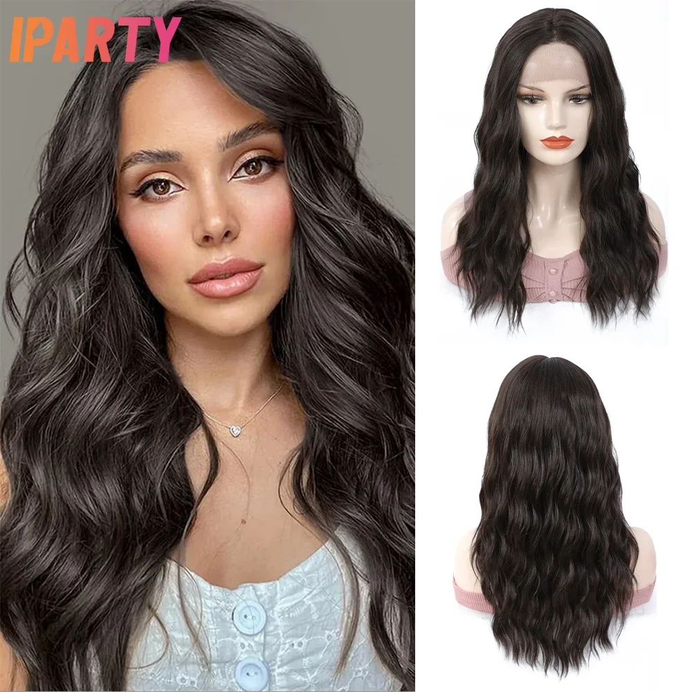 

Парик Женский на синтетических сетках светло-коричневого цвета, длинные волнистые средние части из термостойких волокон, разные цвета, повседневный