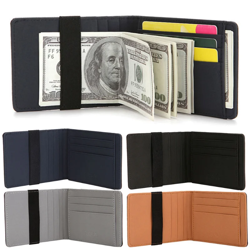 

Men Credit Card Holder Wallet Card Holder Slim Wallet RFID Blocking Men Secure Faux Leather Bag Wallets