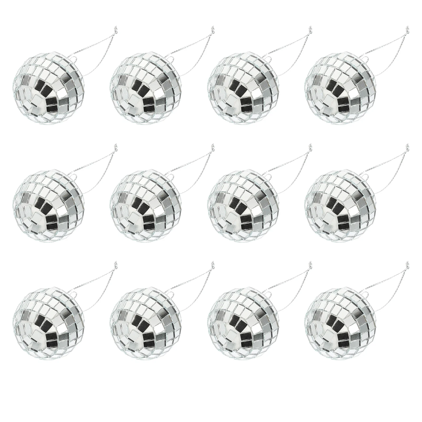 

12 Pcs Disco Reflective Ball Xmas Mirror Christmas Hangings Balls Showcase Adornment Glass Pendant