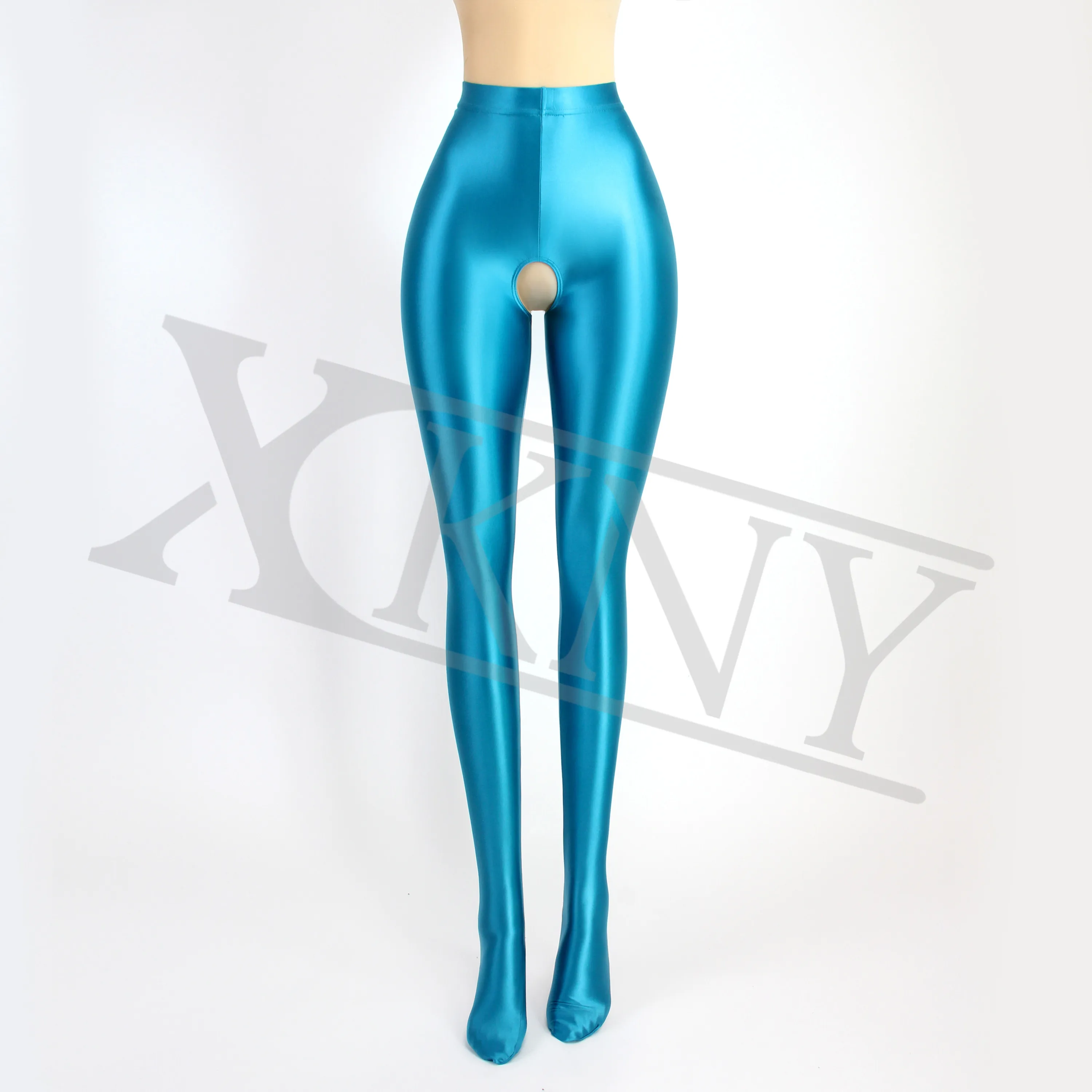 

Satin oil glossy opaque pantyhose Open crotch pants sexy tights silk High elasticity pants Japanese slim high waisted pants