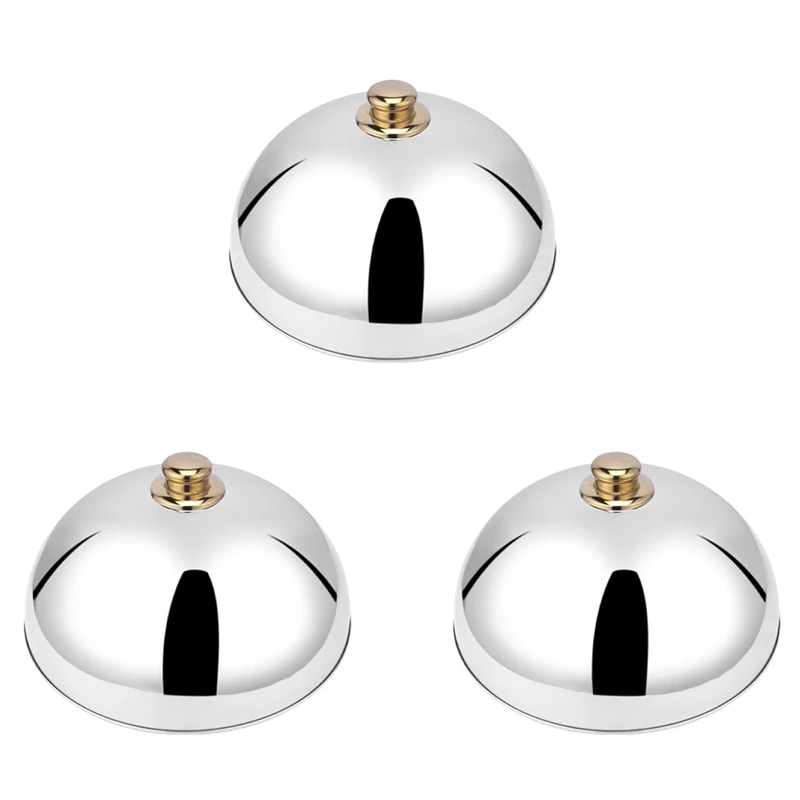 

Практичная 3-кратная Крышка для тарелки из нержавеющей стали, крышка для еды, крышка для еды, крышка для западного ресторана, крышка для таре...