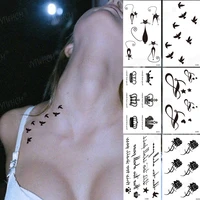 tattoo temporary waterproof stickers rose black sexy bird decal tattoos falsa feminina fack flash sticker body art tattoo girls