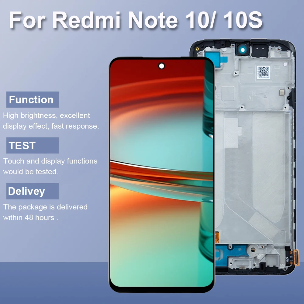 ЖК-экран 6 43 дюйма для Xiaomi Redmi Note 10 M2101K7AI ЖК-дисплей цифровой тачскрин 10S M2101K7BG в