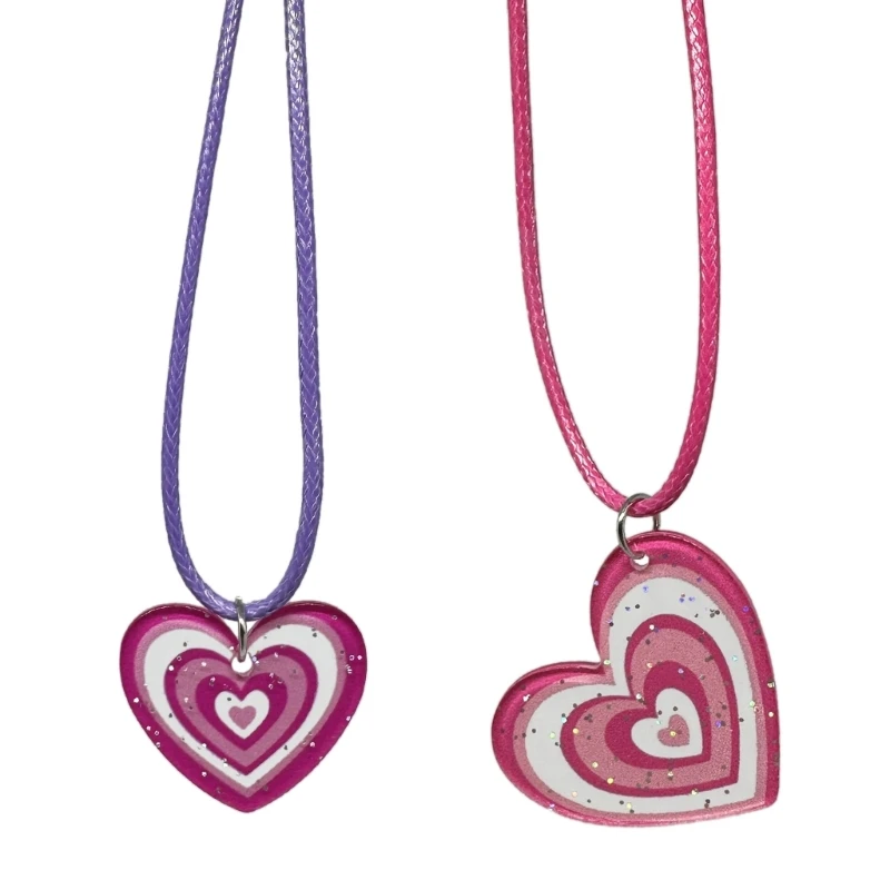 

Sparkling Acrylic Heart Pendan Necklace Fashion Choker Simple Clavicle Chain Dropship