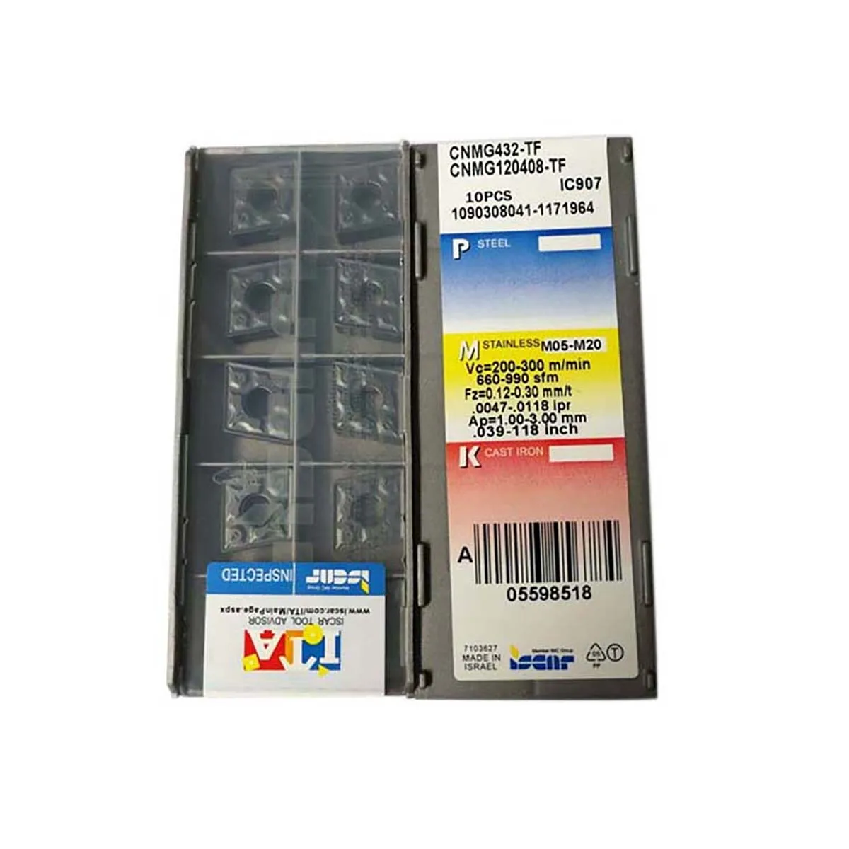 ISCAR 100% оригинал CNMG CNMG12 CNMG120408 CNMG120404 TF IC907 средняя карбидная поворотная пластина