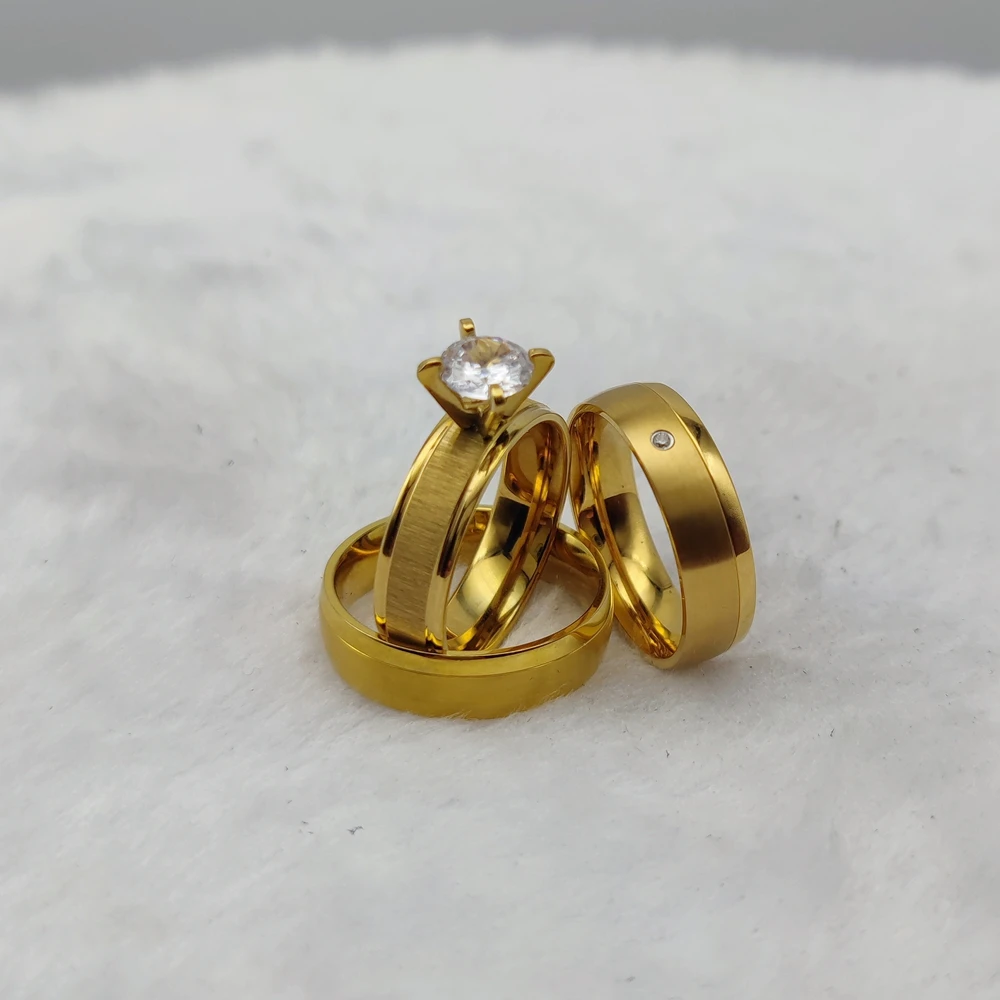 Простые модные ювелирные изделия для невесты жениха 24-каратное золото с