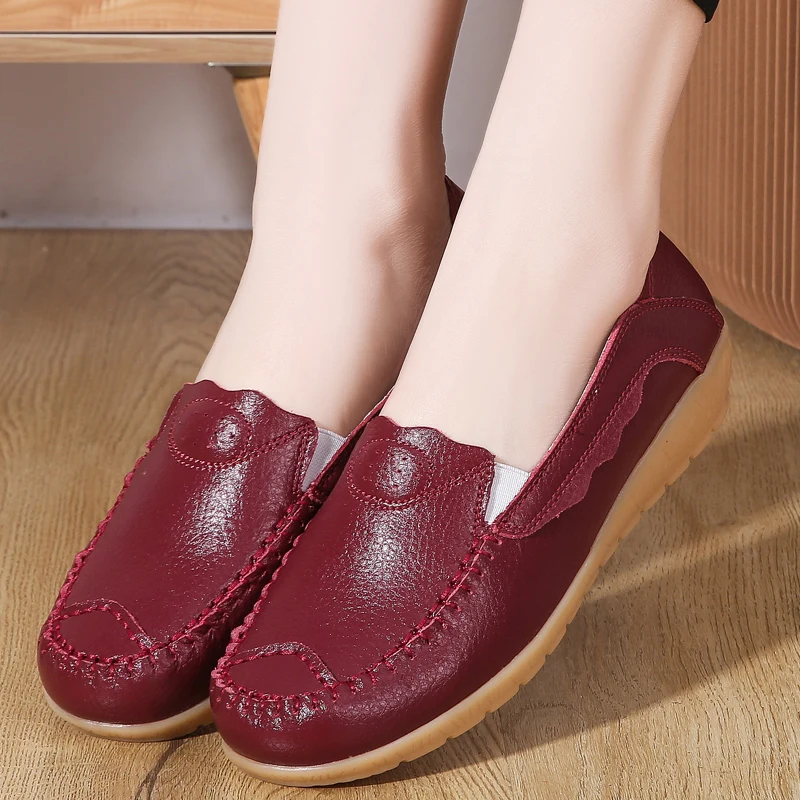 

Women Shoes Summer 2022 Geniune Leather Sneakers Slip on Loafer Plus Size 13 Oxfords Walking Shoes Tenis Feminino Zapatos Mujer