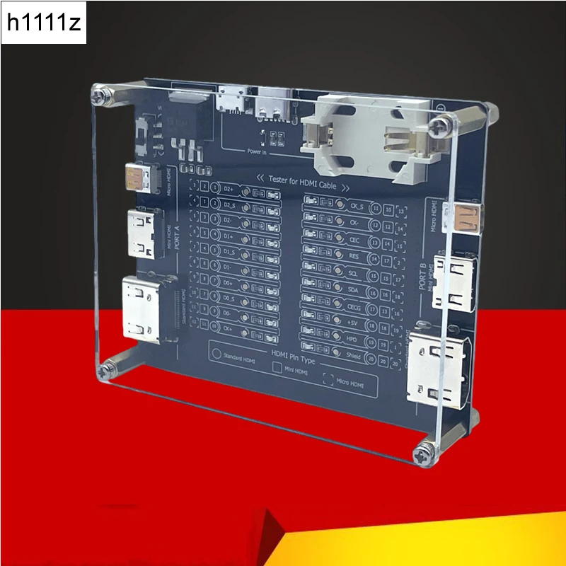 

Тестер кабеля HDMI, проверка проводов передачи данных с акриловым корпусом, светодиодный индикатор для контактного типа HDMI, стандартный/мини/микро-HDMI, тест кабелей