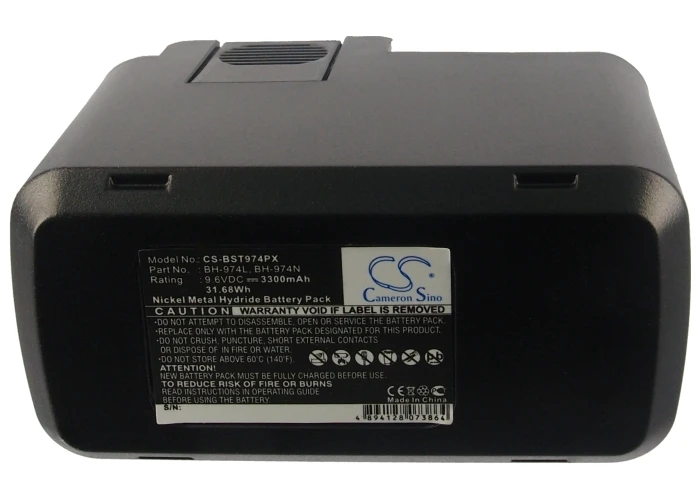

CS 3300mAh Battery For 2 607 335 254 2 607 335 469 2 610 910 400 BAT001 BH-974 BH-974H BH-974L BH-974N WURTH 0702 300 596
