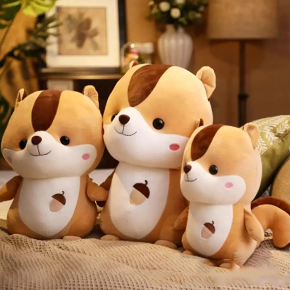 

Squirrel-shaped Doll Four-sided Elastic Crystal Velvet Small Raccoon Down Cotton Filled Plush Toy