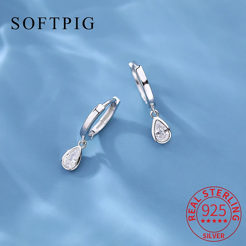 

Женские серьги-кольца из серебра 925 пробы с цирконом