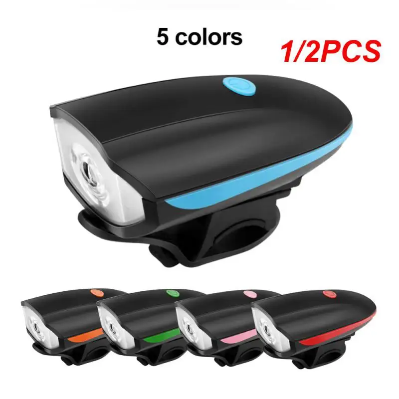 

1/2PCS Modes Front Light With Super Loud Bell Horn USB LED Headlight Cycling FlashLight Waterproof Bike Accessories