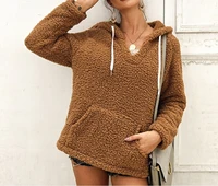 2021 autumn and winter european and american hot style sweater new long sleeved warm plush jacket hoodie womens high street top