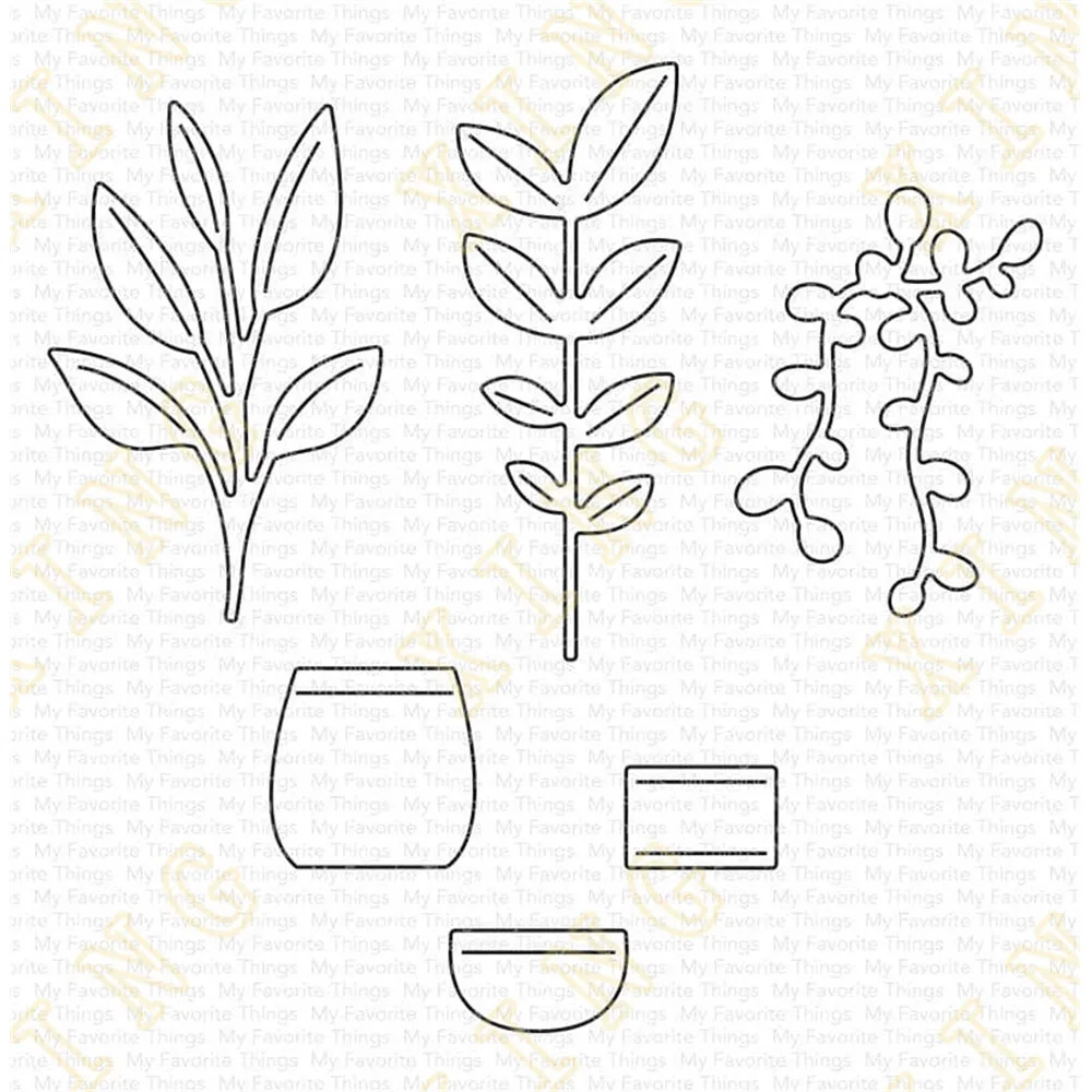 

Metal Cutting Dies Scrapbook Diary Decoration Stencil Embossing Template Diy Greeting Card Handmade 2022 New Pots and Plants