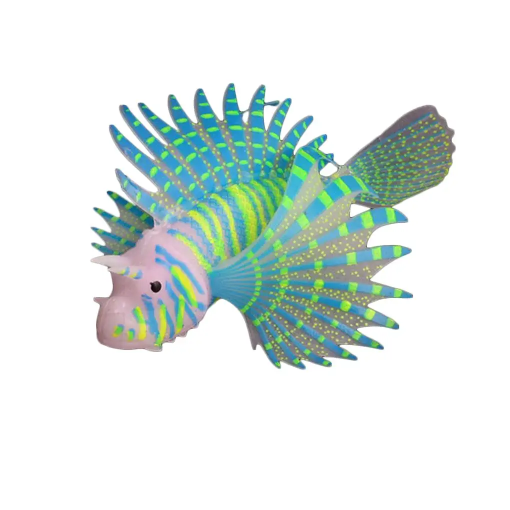 

Aquarium Artificial Luminous Lionfish Fish Tank Aquatic Landscape Silicone Jellyfish Fish Glow In Dark Underwater Ornament