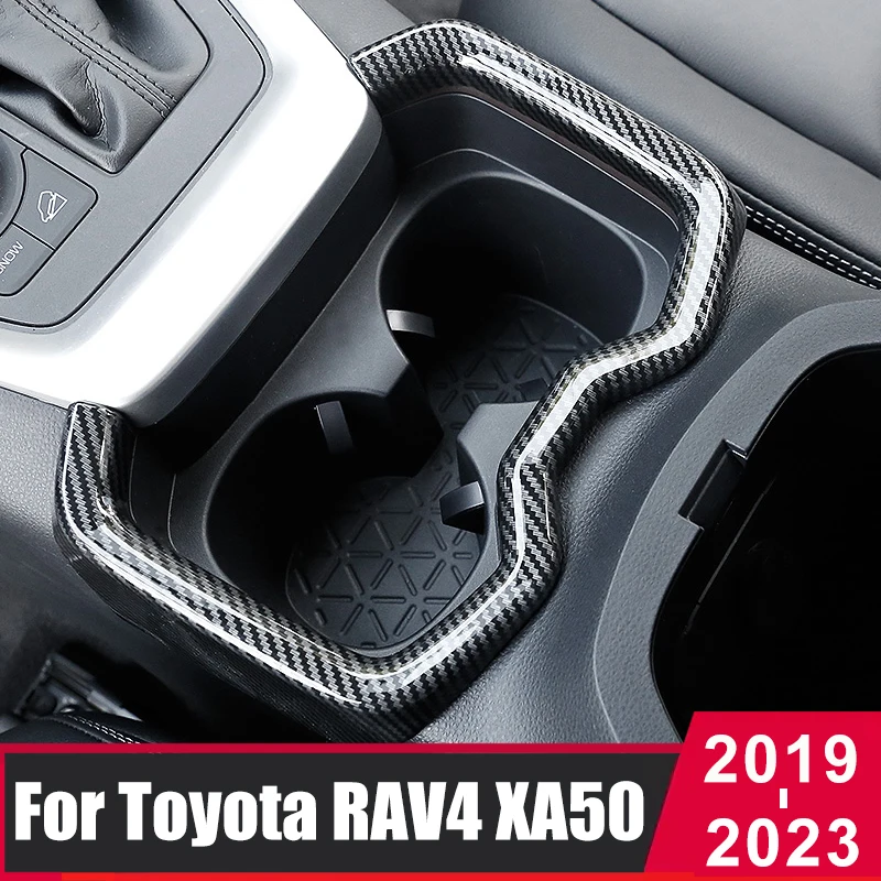 

For Toyota RAV 4 RAV4 XA50 2019-2022 2023 ABS Car Central Control Water Cup Holder Frame Cover Trim Sticker Interior Accessories