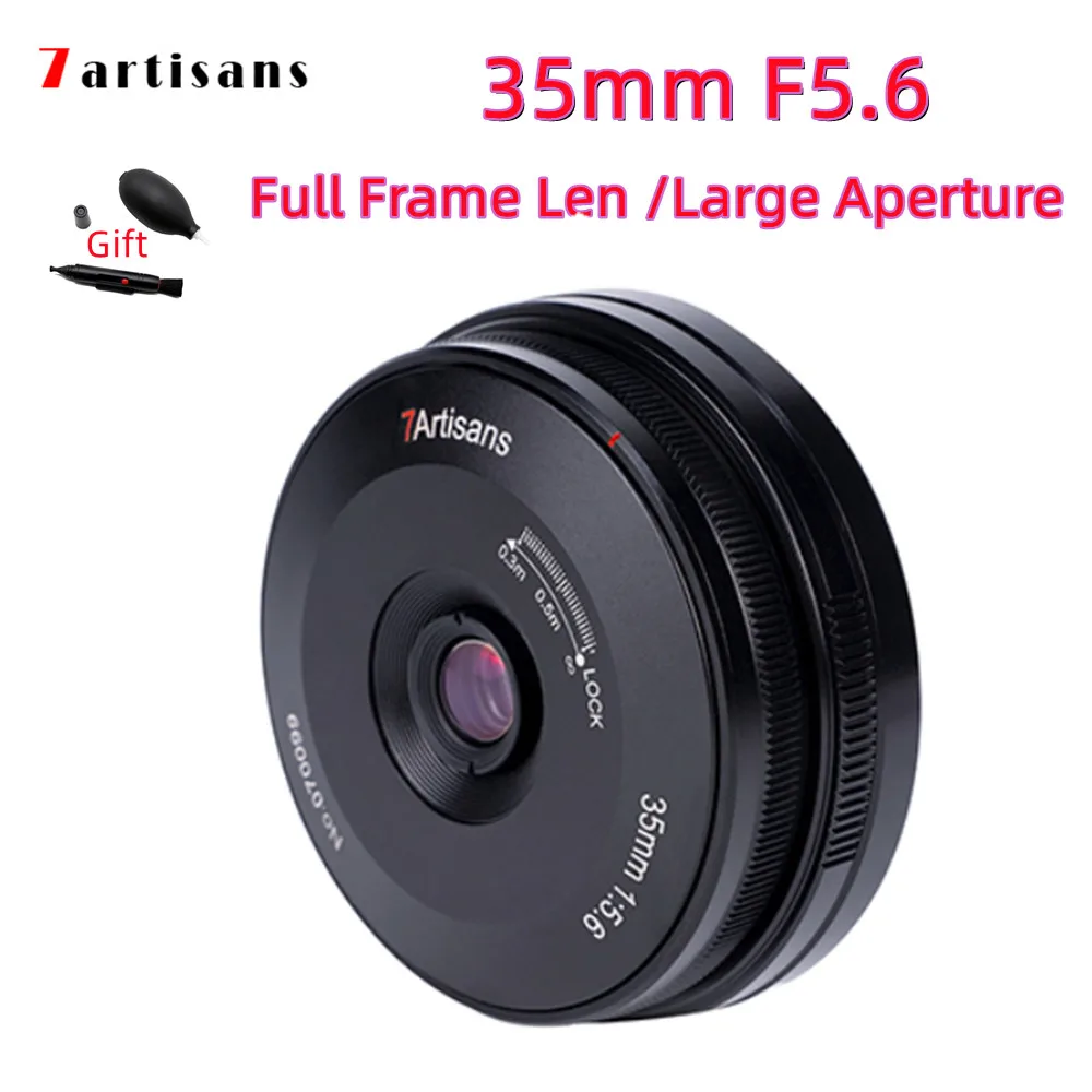 

7artisans 35 мм F5.6 Полнокадровый объектив, ручной ультратонкий объектив для Nikon Z Leica L LUMIX Sony E Mount Camera, Большая диафрагма