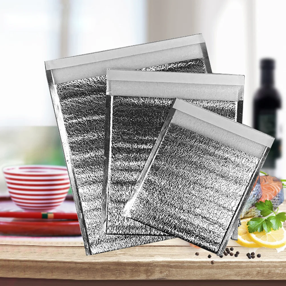 

10PCS Insulation Thick Disposable with Sticker Take-Out Fresh-Keeping Packing Aluminum Pouch for Storage