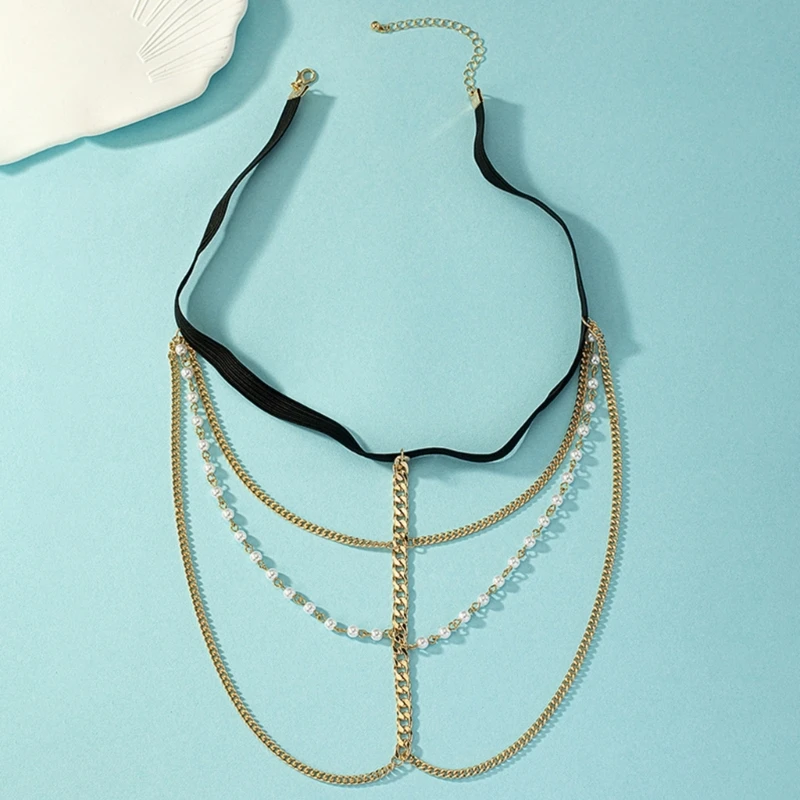 

Sexy Multiple Layer Pearl Leg Chain Woman Thigh Garter Leg Chain Nightclub