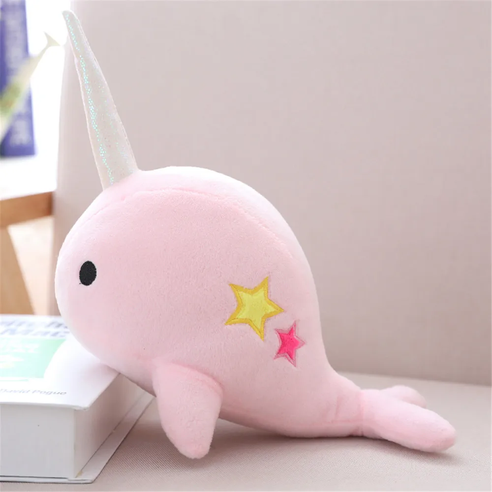 

35CM Narwhal whale binary star doll plush Toy soft cute animal ocean sea stuffed Toys for Children Christmas Gift kid Brinquedos