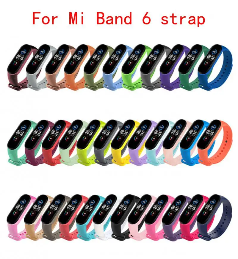 Silicone Strap For Xiaomi Mi Band 6 Straps Colorful Watch Band Comfortable Sport Wristband Buckle Replacement Wrist Straps