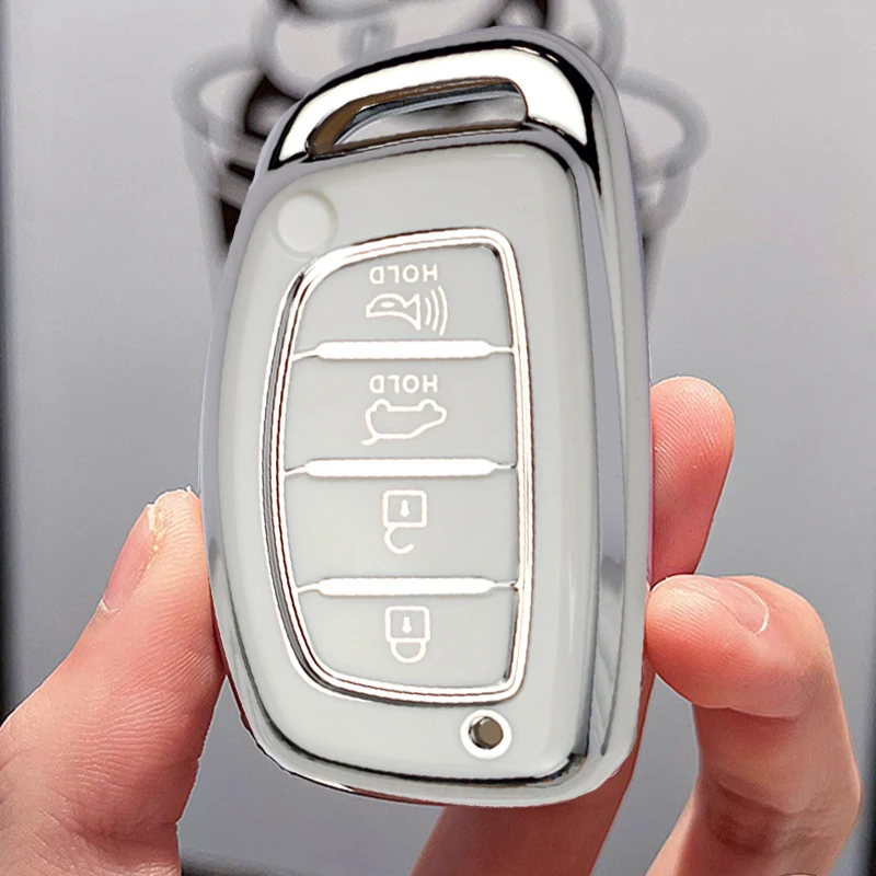 Чехол для автомобильного ключа из ТПУ с 3 и 4 кнопками Hyundai Ix35 I40 I20 I10 Tucson Elantra Creta Sonata