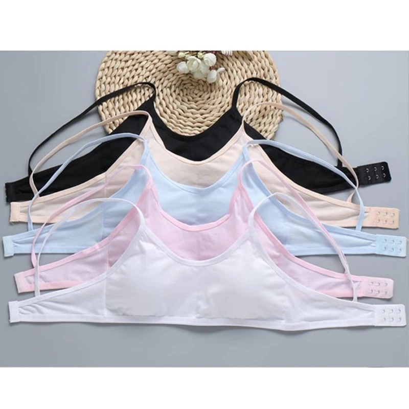 

Girl Training Bra Wirefree Seamless Sports Cotton Bralette with Removable Pads