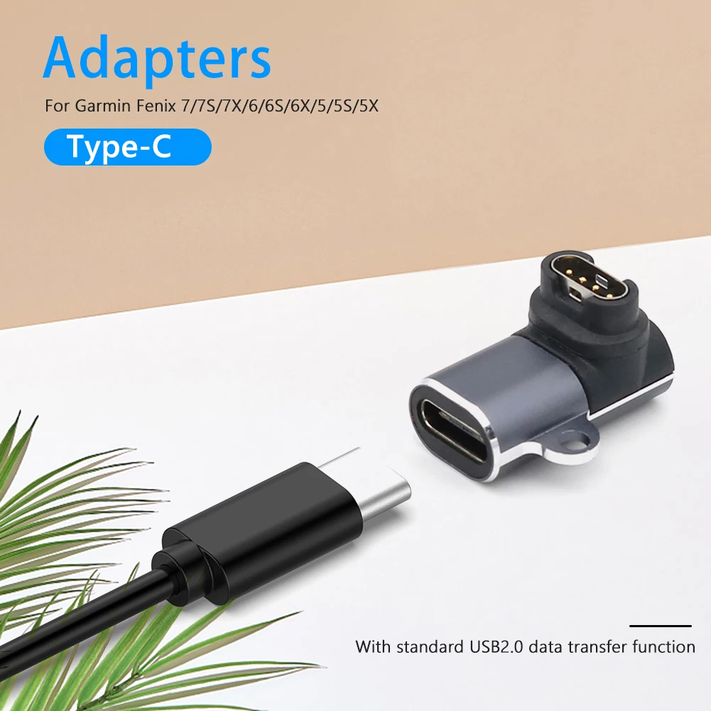 

3pcs Charging Adapter with Lanyard Hole Type-C USB 3.0 Watch Charging Converter Replacement Accessories for Garmin Fenix 7/7S/7X