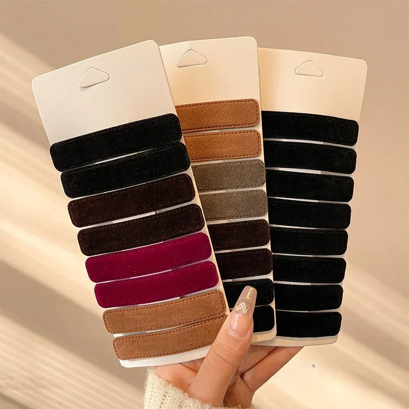 Элегантные однотонные бархатные заколки для волос BB заколка девочек женщин