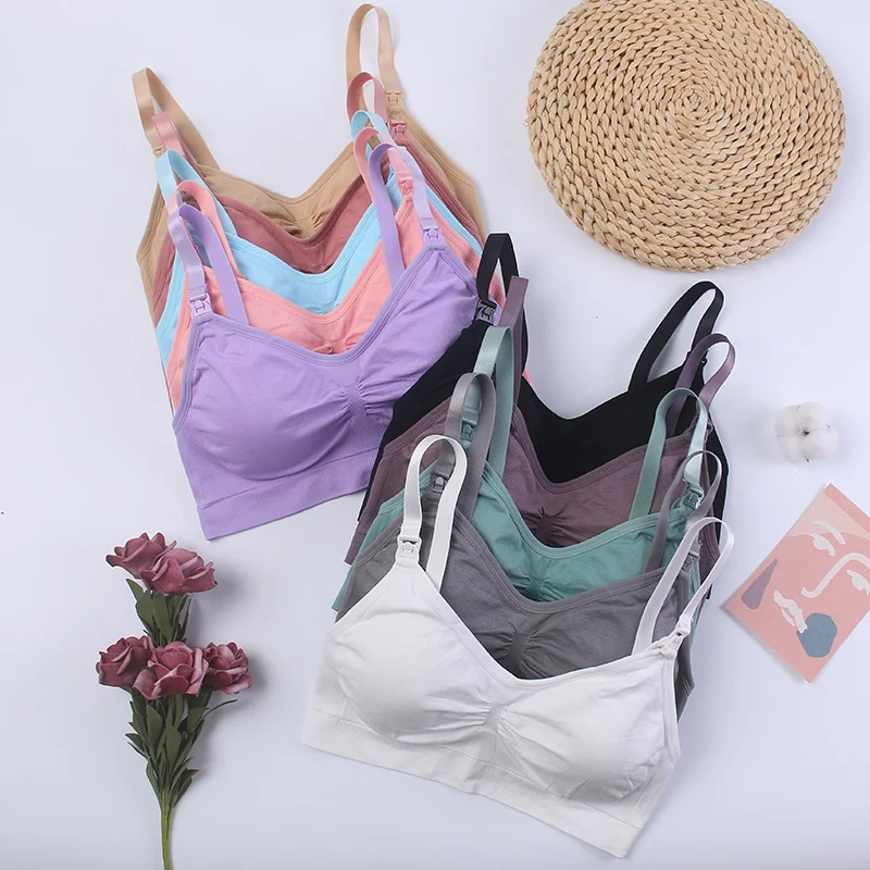 

Adjustable Breastfeeding Bra Wire Free Underwear for Pregnant Women Maternity Nursing Bra with Padded sutiã amamentação белье