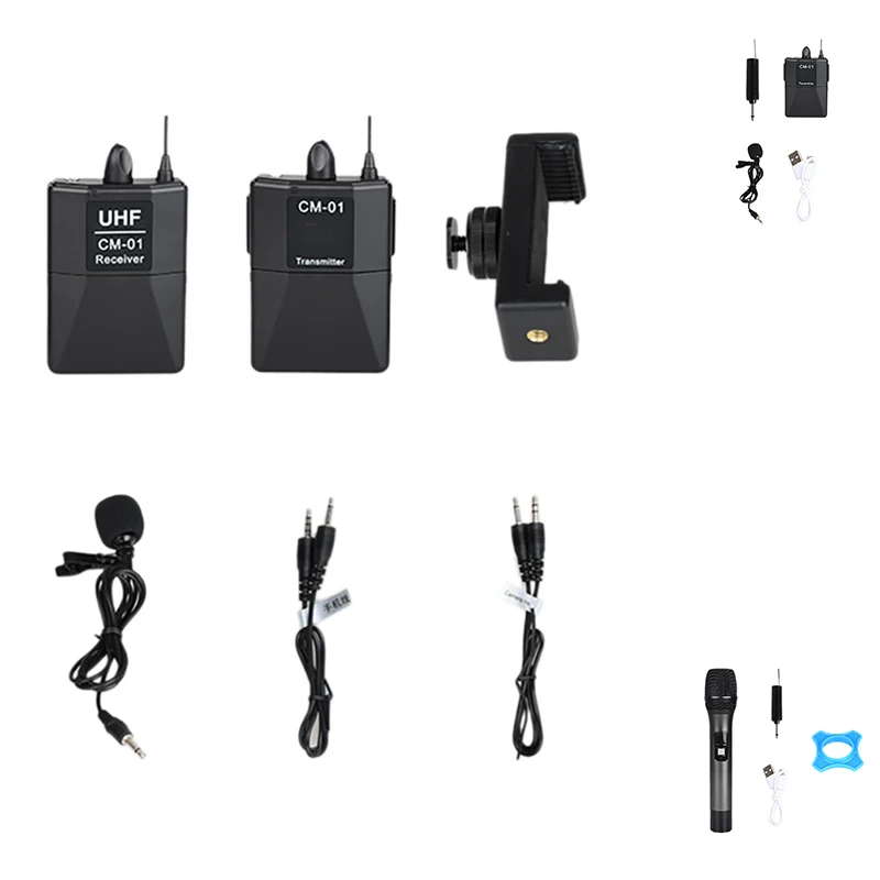 

Lavalier Microphone, UHF Wireless Lavalier Microphone With Transmitter Receiver And Lapel Mic For Live Performances