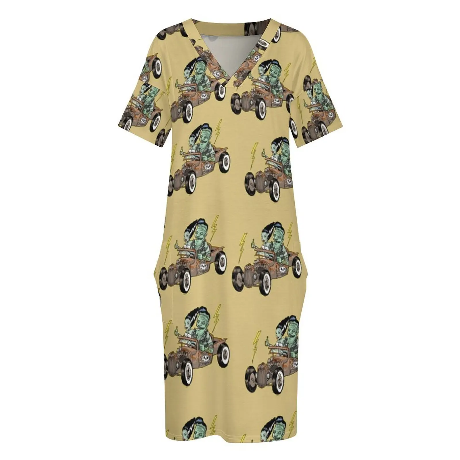 Franken kustom Свободное карманное платье женская одежда платья для выпускного вечера