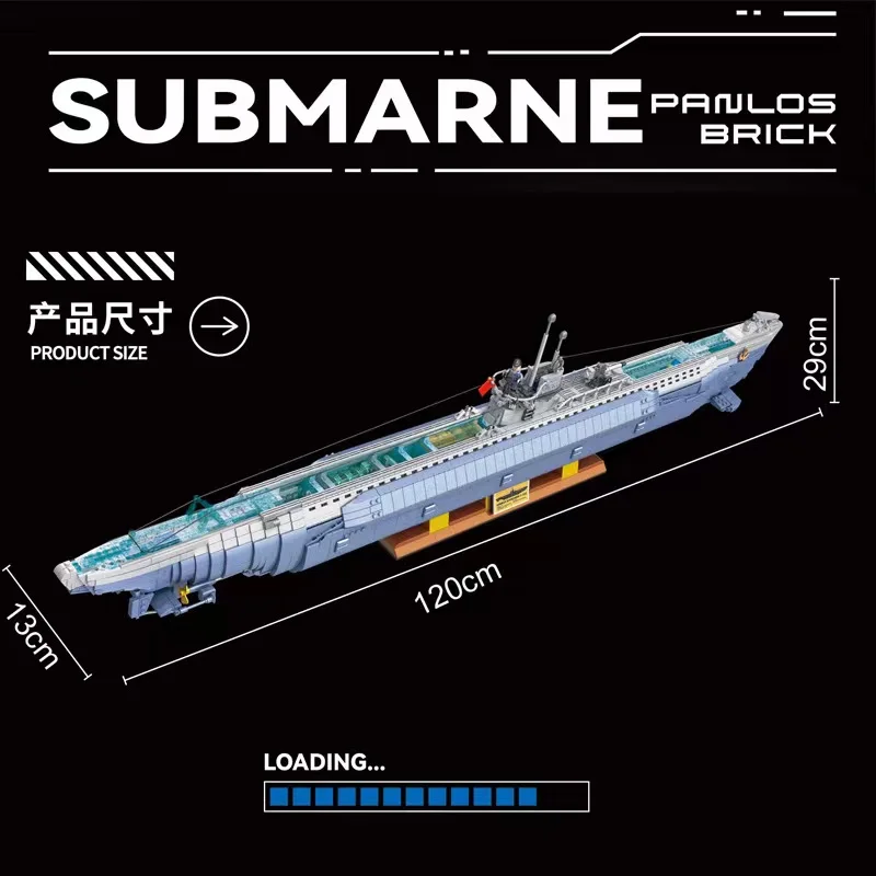 

6172pcs MOC WW2 Military Series Type VIIC U-boat Submarine Bricks Model DIY Assembling Building Blocks Boy Adult Toys Gifts
