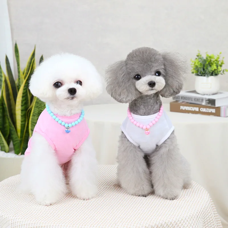 

2022 Summer New Acrobatic Bear T-shirt Cute Puppy Vest Dog Clothes for Small Medium Dogs Cotton Sleeveless Pet Shirts Dog Vest