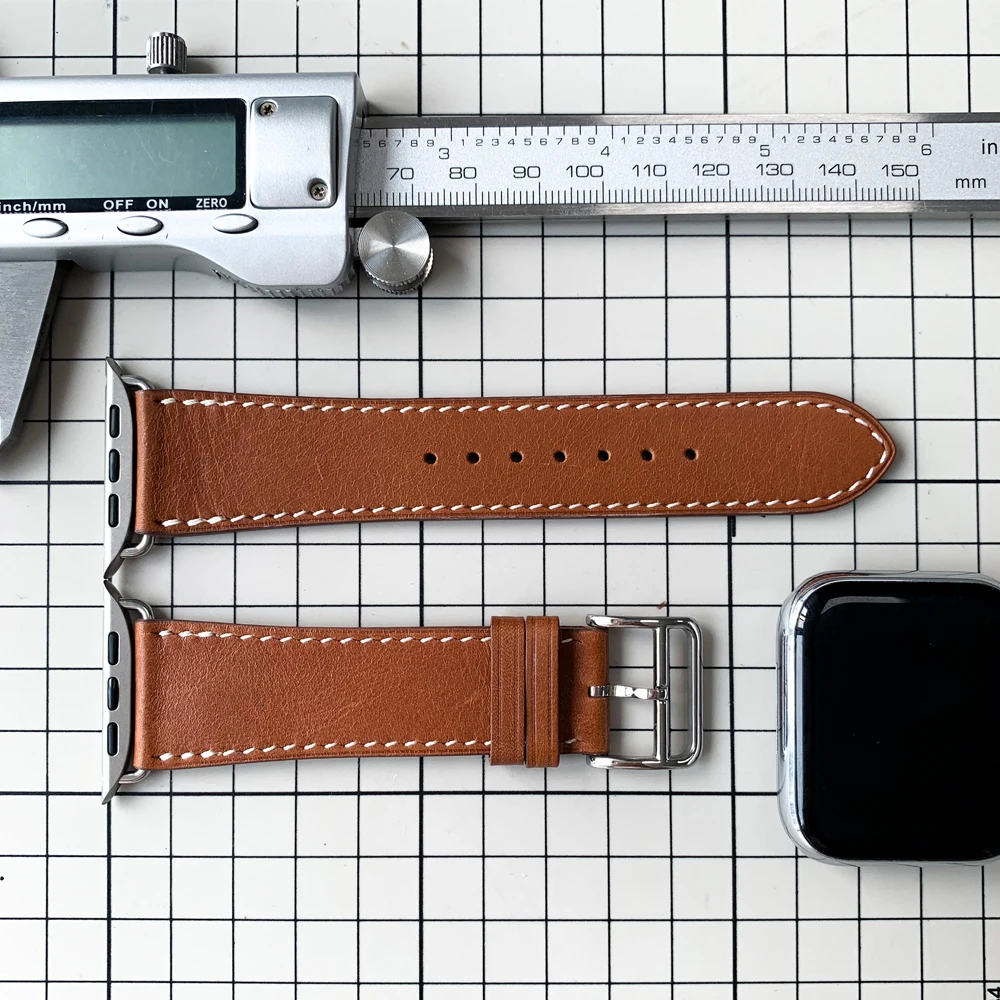 【Акция】Модный мягкий ремешок из натуральной кожи Swift или Barenia Iwatch для Apple Watch Ultra 2