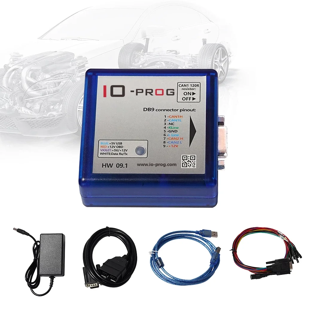 

2022 The Newest IO-PROG programmer BD9 connector pinout I/O Terminal IO PROG ECU Programmer HW 09.1 FLASH and EEPROM memory