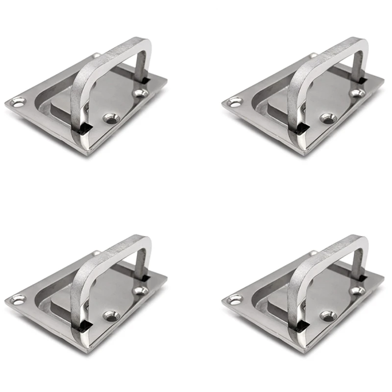 

4X Stainless Steel 316 Flush Lift Ring Hatch Pull Handle Locker Cabinet Boat Marine Hardware