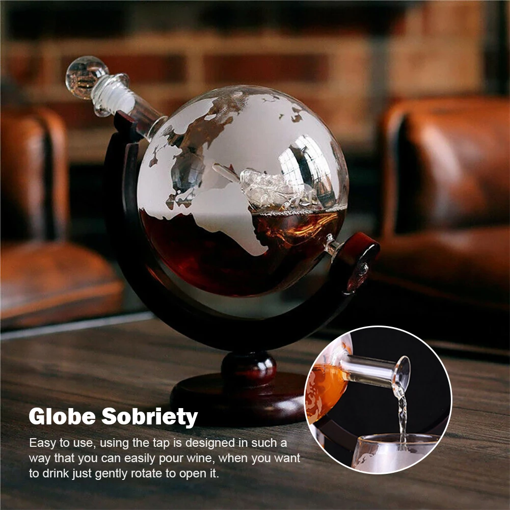 

Графин для вина Globe, стеклянный Хрустальный графин для вечеринки, спиртовой Хрустальный графин с круглым дозатором для ликера, стеклянная посуда для виски, украшение