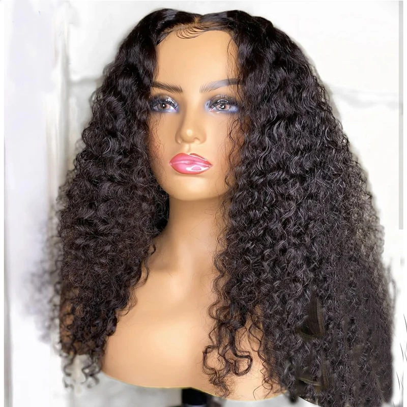

26Inch 180%Density Long Kinky Curly Synthetic Lace Front Wig For Women With Baby Hair Heat Resistant Fiber Hair Daily Wear Wig