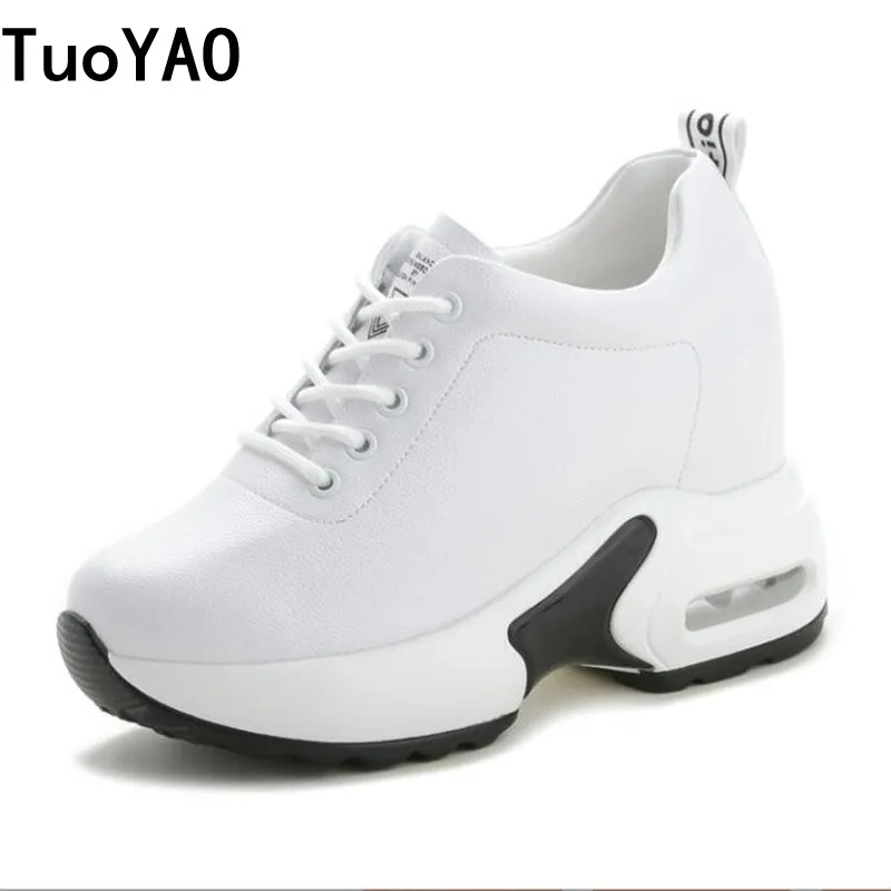 

Spring Women 10CM Platform Wedge Chunky Sneakers Leather For Women Winter Shoes Autumn Walking Sneakers Deportivas Mujer Fashion
