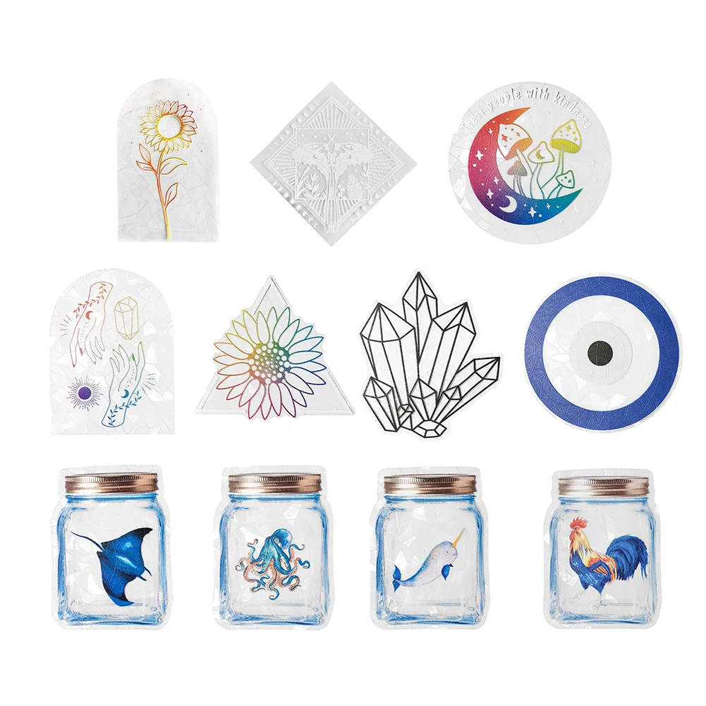 

ПВХ-пленка, наклейка, милая Радужная наклейка «Ловец света», декоративные призмы для дома, спальни, детской комнаты