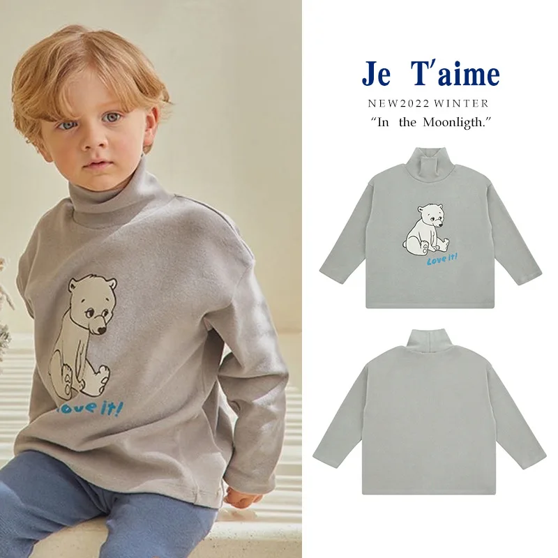 

Boys Turleneck T Shirt Winter 2022 Winter New bottoming T shirt long Sleeve for Baby Boys Girls Kids Clothing Winter