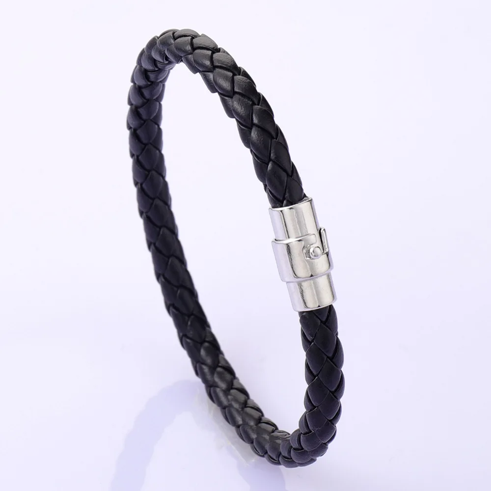 

2023 Men Bracelets Fashion Ladies Braided Bracelet Pu Leather Women Bracelet Alloy Magnet Buckle Wristband Pulseras Couple Gift