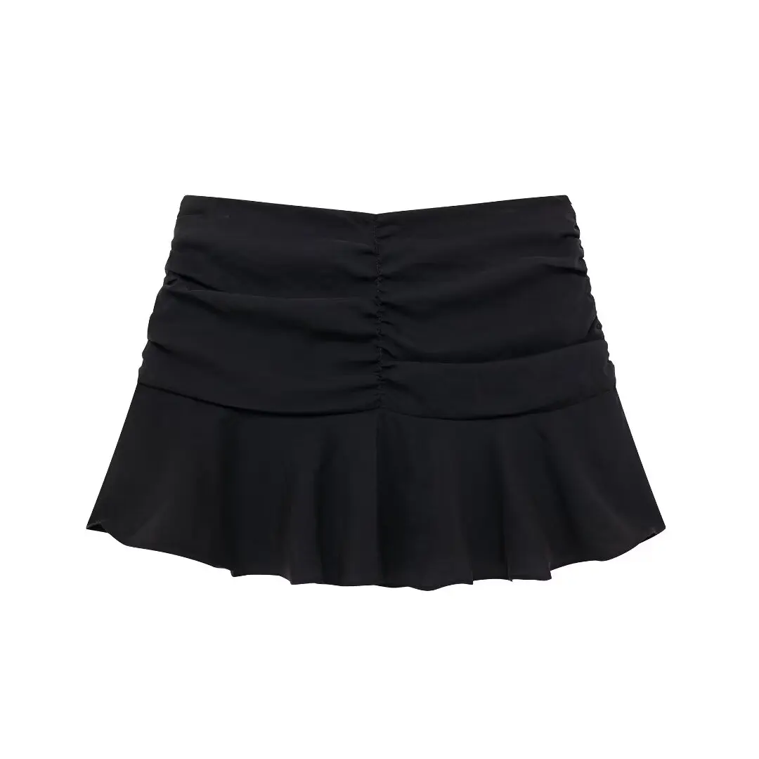 Женская юбка-шорты с высокой талией на молнии