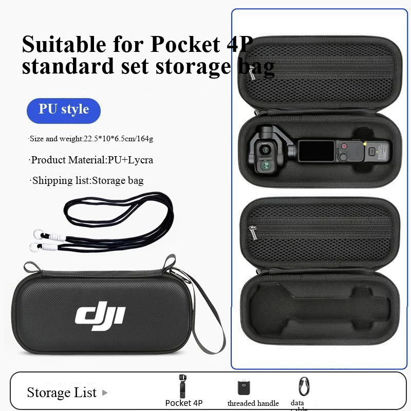 Фото Сумка для хранения DJI Pocket 4 Pro, чехол для камеры, противоударный защитный чехол из полиуретана, дорожный аксессуар, коробка для Pocket 4P №3