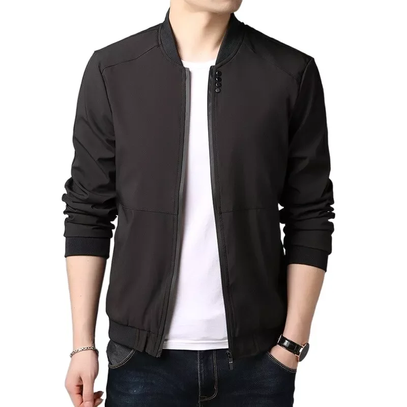 

NEW 2023 Bomber JacketSpring Thin Baseball Jackets Slim Men Zipper Windbreaker Fashion Casual Men's Solid Color Coat Outerwe