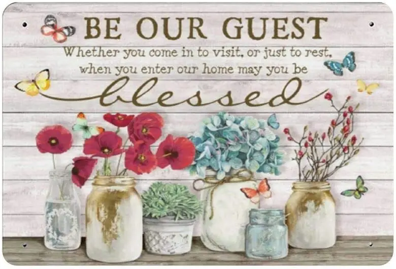 SIGNSHM Be Our Guest Ретро Металлическая Оловянная Вывеска Табличка Плакат Настенный