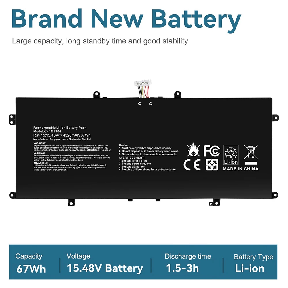 Фото Аккумулятор C41N1904 для ASUS ZenBook 13 UX325EA UX325JA UM325SA UX363EA 14 UX425 UX425UA Flip S UX371 UX393 UX393EA UX371EA S435 №3